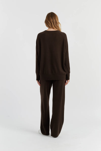 Chocolate Pure Cashmere Slouchy Sweater