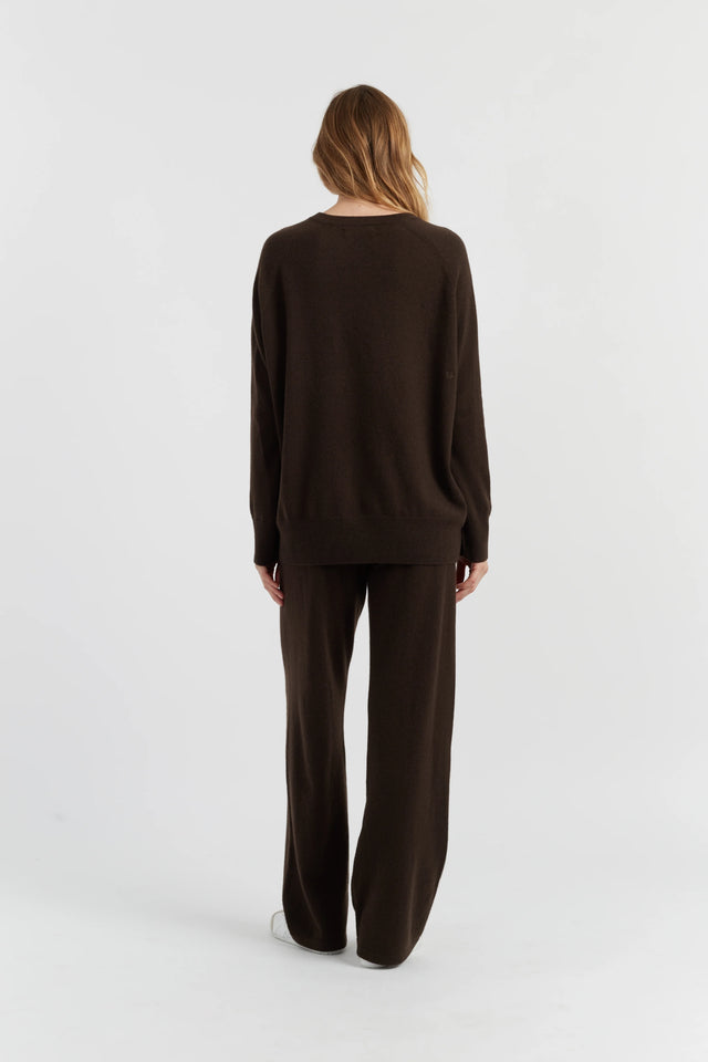 Chocolate Pure Cashmere Slouchy Sweater image 3