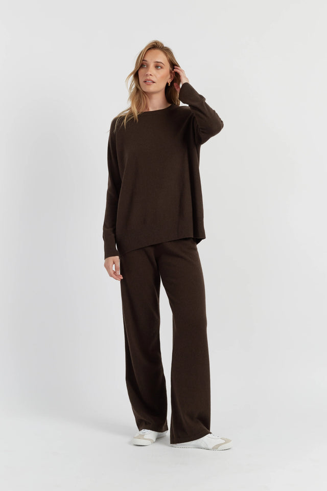 Chocolate Pure Cashmere Slouchy Sweater image 2