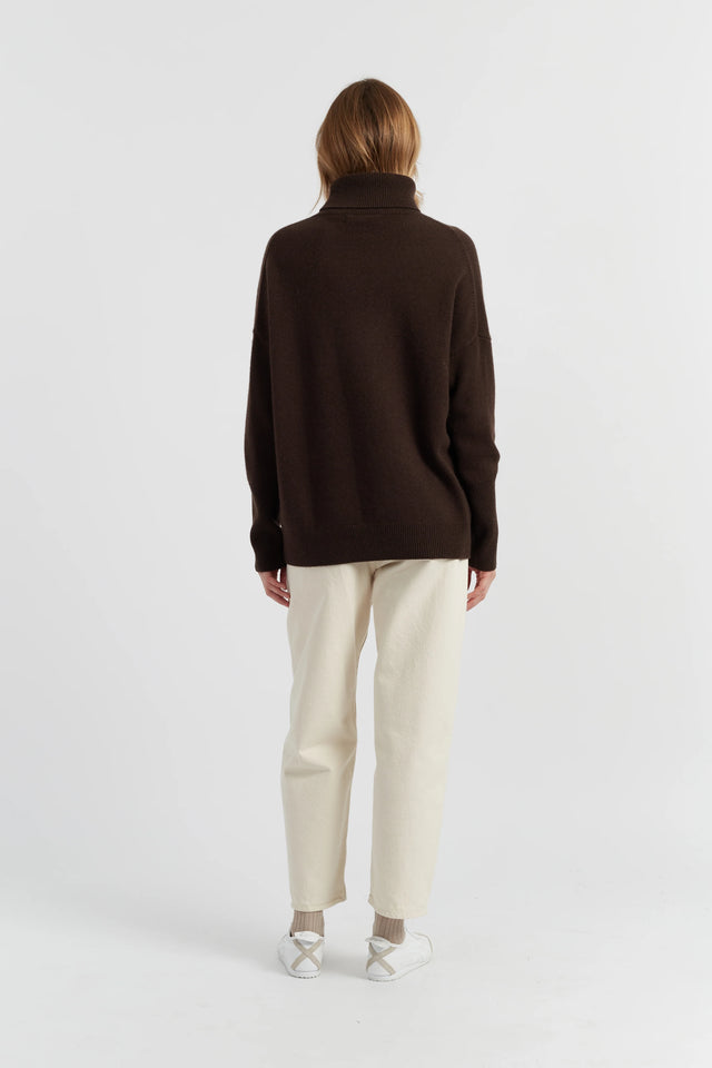 Chocolate Pure Cashmere Rollneck Sweater image 6