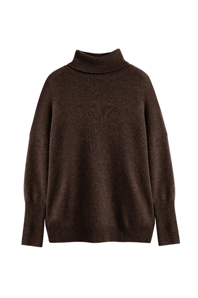 Chocolate Pure Cashmere Rollneck Sweater image 7