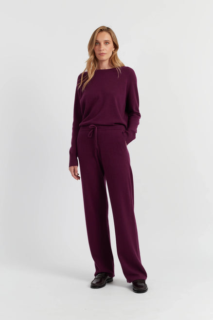 Mulberry Pure Cashmere Wide-Leg Pants