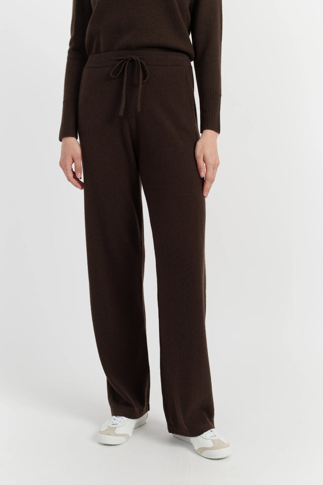 Chocolate Pure Cashmere Wide-Leg Pants image 2