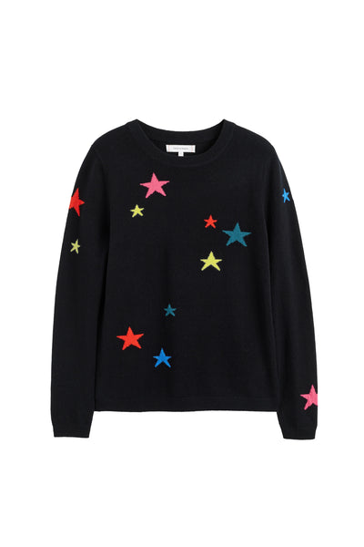 Black Wool-Cashmere Star Sweater