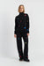 Black Wool-Cashmere Star Wide-Leg Track Pants