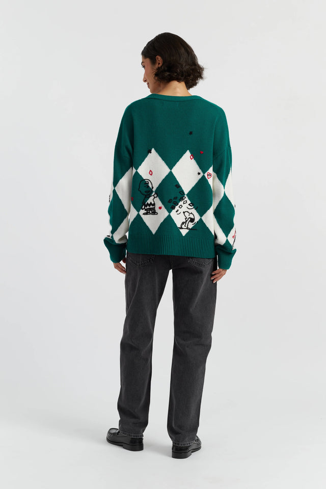 Emerald Wool-Cashmere Peanuts Poker Cardigan image 3