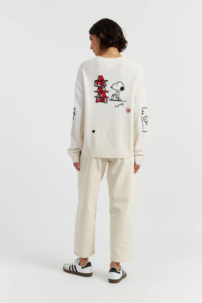 Cream Wool-Cashmere Charlie's Poker Pals Sweater
