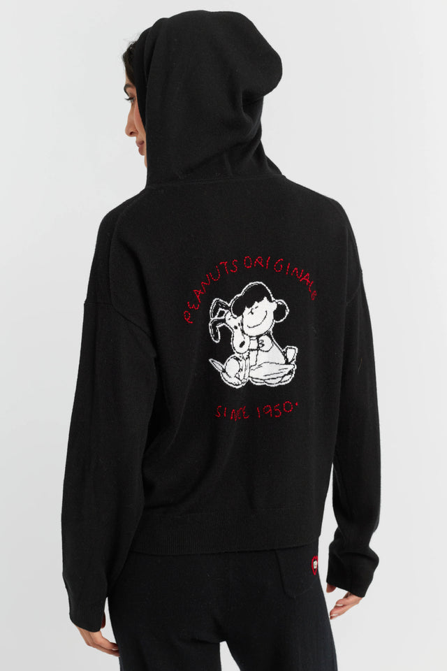 Black Wool-Cashmere Peanuts Originals Hoodie image 2