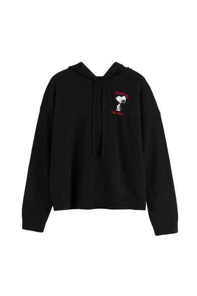 Black Wool-Cashmere Peanuts Originals Hoodie