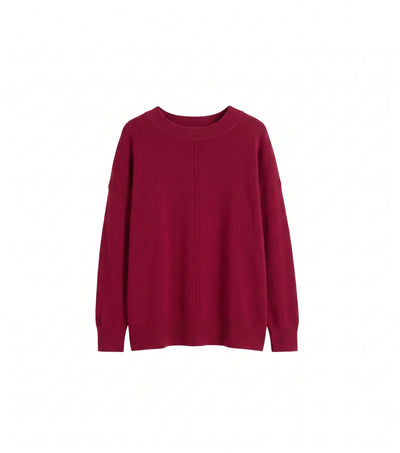 Cherry Wool-Cashmere Slouchy Sweater