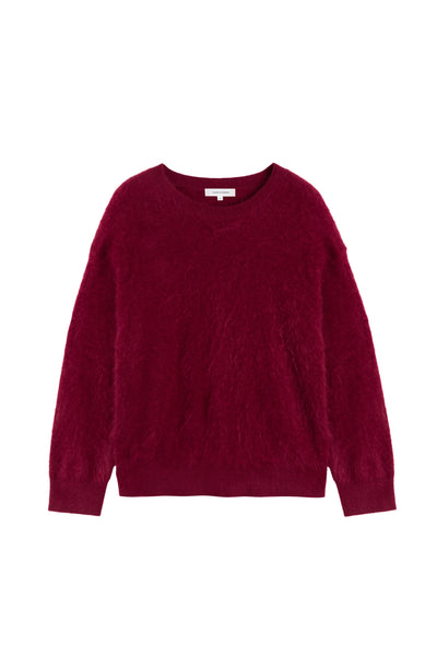 Cherry Brushed Cashmere Crew Neck Sweater