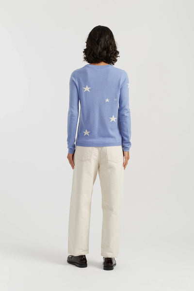 Baby-Blue Wool-Cashmere Star Sweater