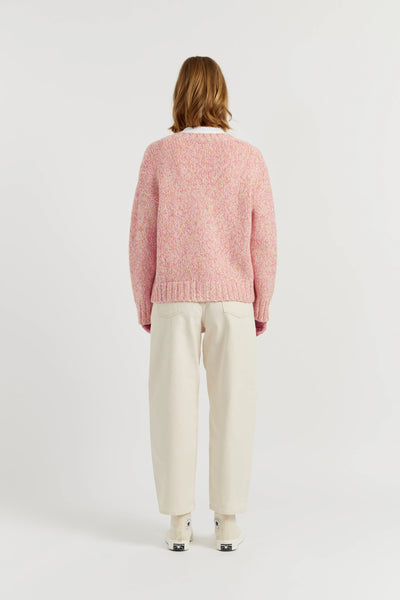 Pink Merino Snoopy Marl Cardigan