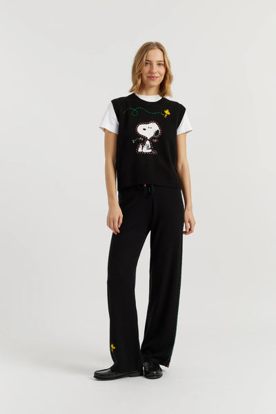 Black Wool-Cashmere Snoopy Tank
