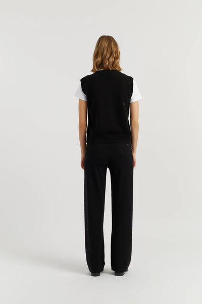 Black Wool-Cashmere Snoopy Tank