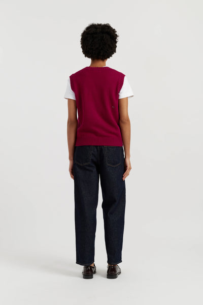 Cherry Wool-Cashmere Snoopy Tank