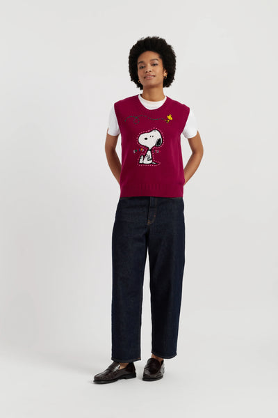 Cherry Wool-Cashmere Snoopy Tank