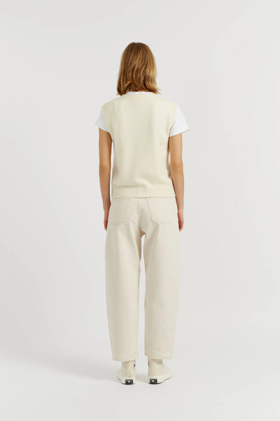Cream Wool-Cashmere Snoopy Tank