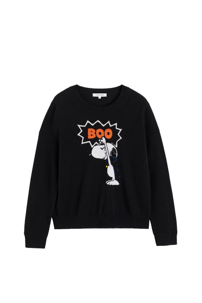 Black Wool-Cashmere Snoopy Boo Sweater