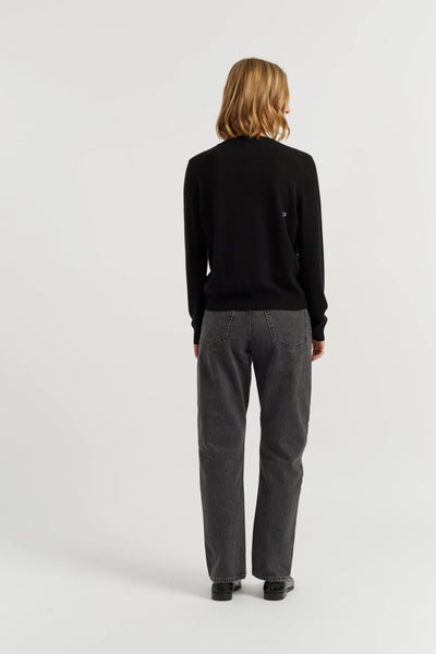 Black Wool-Cashmere Snoopy Mummy Sweater