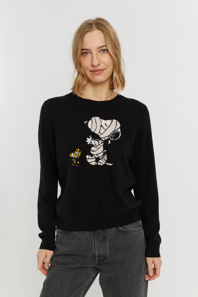 Black Wool-Cashmere Snoopy Mummy Sweater