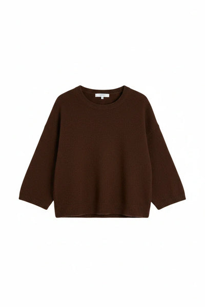 Chocolate Cloud Cashmere Cropped Sweater