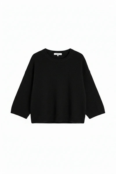 Black Cloud Cashmere Cropped Sweater
