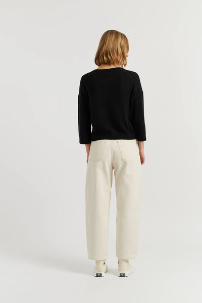 Black Cloud Cashmere Cropped Sweater