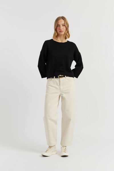 Black Cloud Cashmere Cropped Sweater