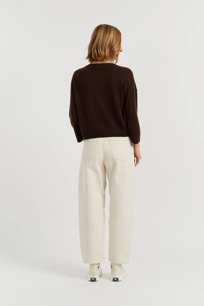 Chocolate Cloud Cashmere Cropped Sweater