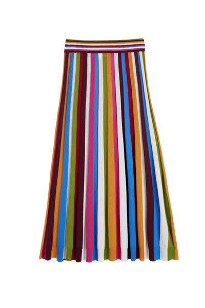 Multi Merino Stripe Skirt