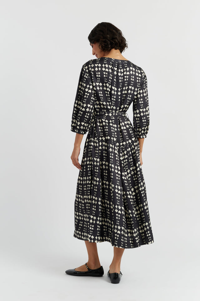 Black Viscose Queen of Hearts Dress image 2