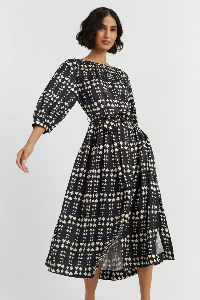 Black Viscose Queen of Hearts Dress image 1