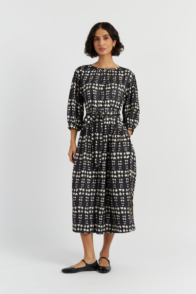 Black Viscose Queen of Hearts Dress image 3