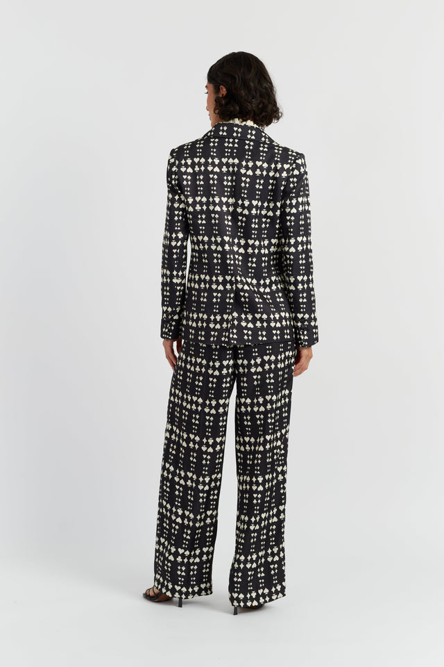 Black Viscose Queen of Hearts Blazer image 2