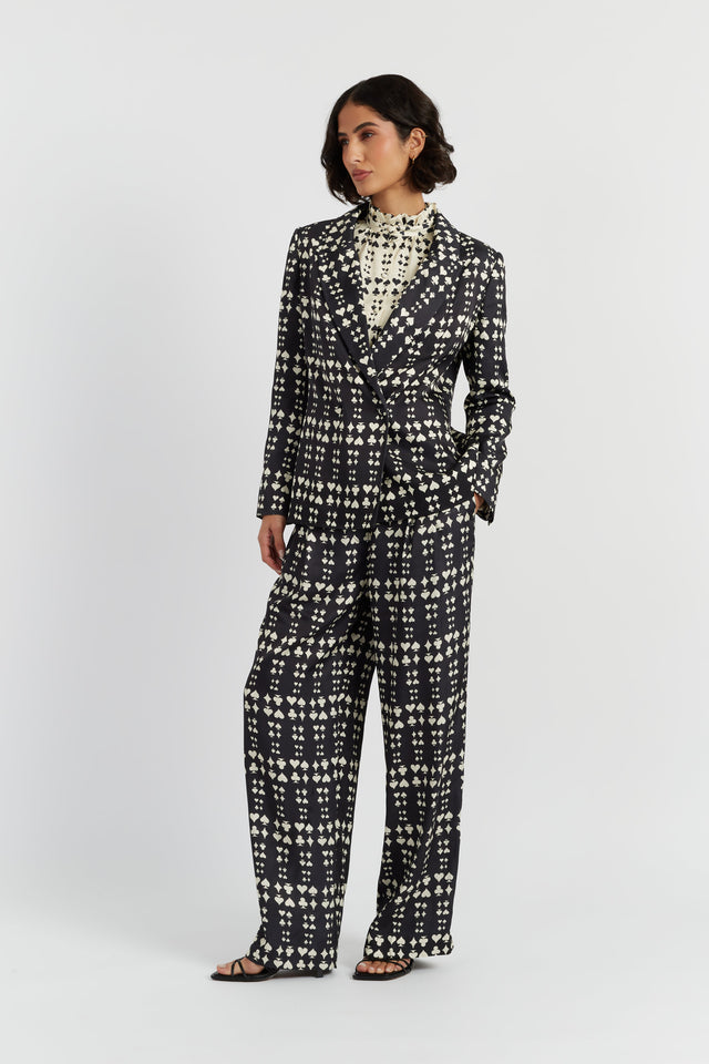 Black Viscose Queen of Hearts Blazer image 4