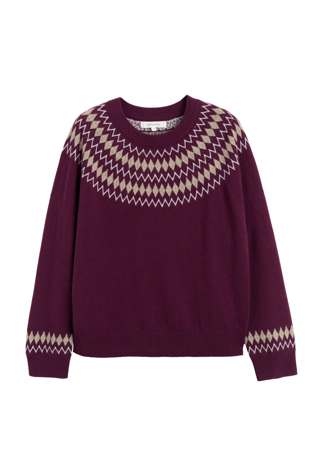Mulberry Wool-Cashmere Fair Isle Sweater image 4