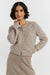 Warm-Oatmeal Wool Fluffy Diamond Cardigan