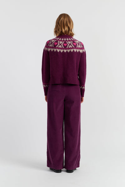 Mulberry Wool Fair Isle Sweater