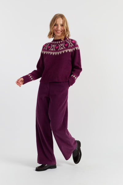 Mulberry Wool Fair Isle Sweater