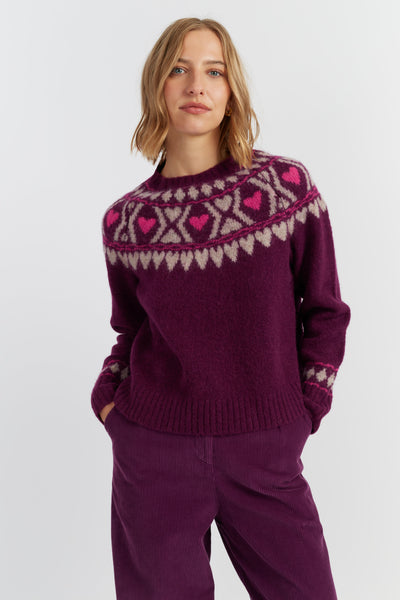 Mulberry Wool Fair Isle Sweater