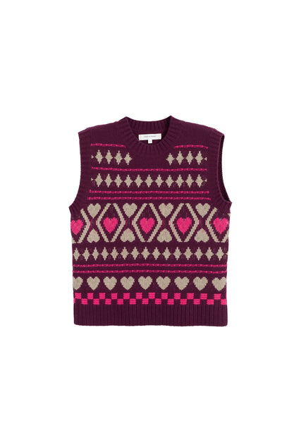 Mulberry Wool-Cashmere Hearts and Diamonds Tank