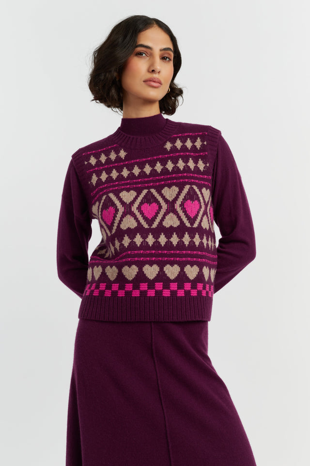 Mulberry Wool-Cashmere Hearts and Diamonds Tank image 1