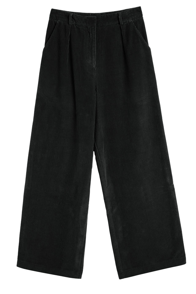 Black Cotton Corduroy Trousers image 4