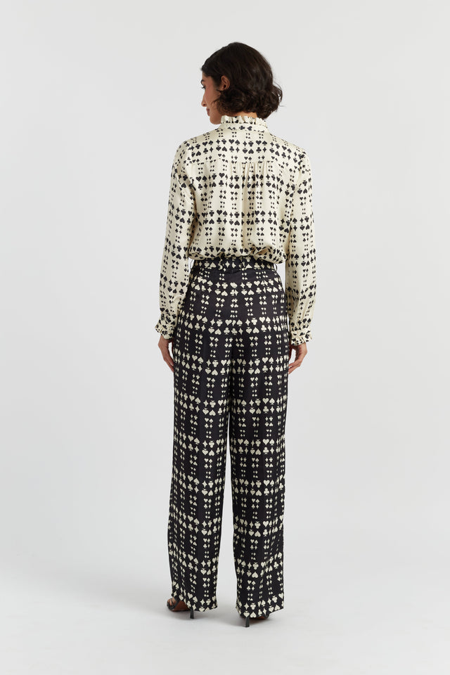 Black Viscose Queen of Hearts Trousers image 4