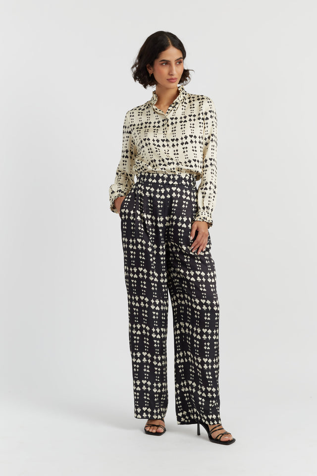 Cream Viscose Queen of Hearts Ruffle Shirt image 4