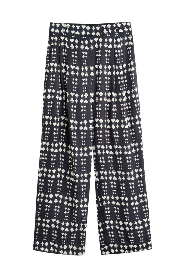 Black Viscose Queen of Hearts Trousers image 5