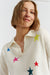 Cream Wool-Cashmere Star Collared Sweater