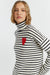 Cream-Navy Wool-Cashmere Heart Breton Rollneck Sweater