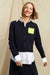 Navy Wool-Cashmere Pocket Cardigan